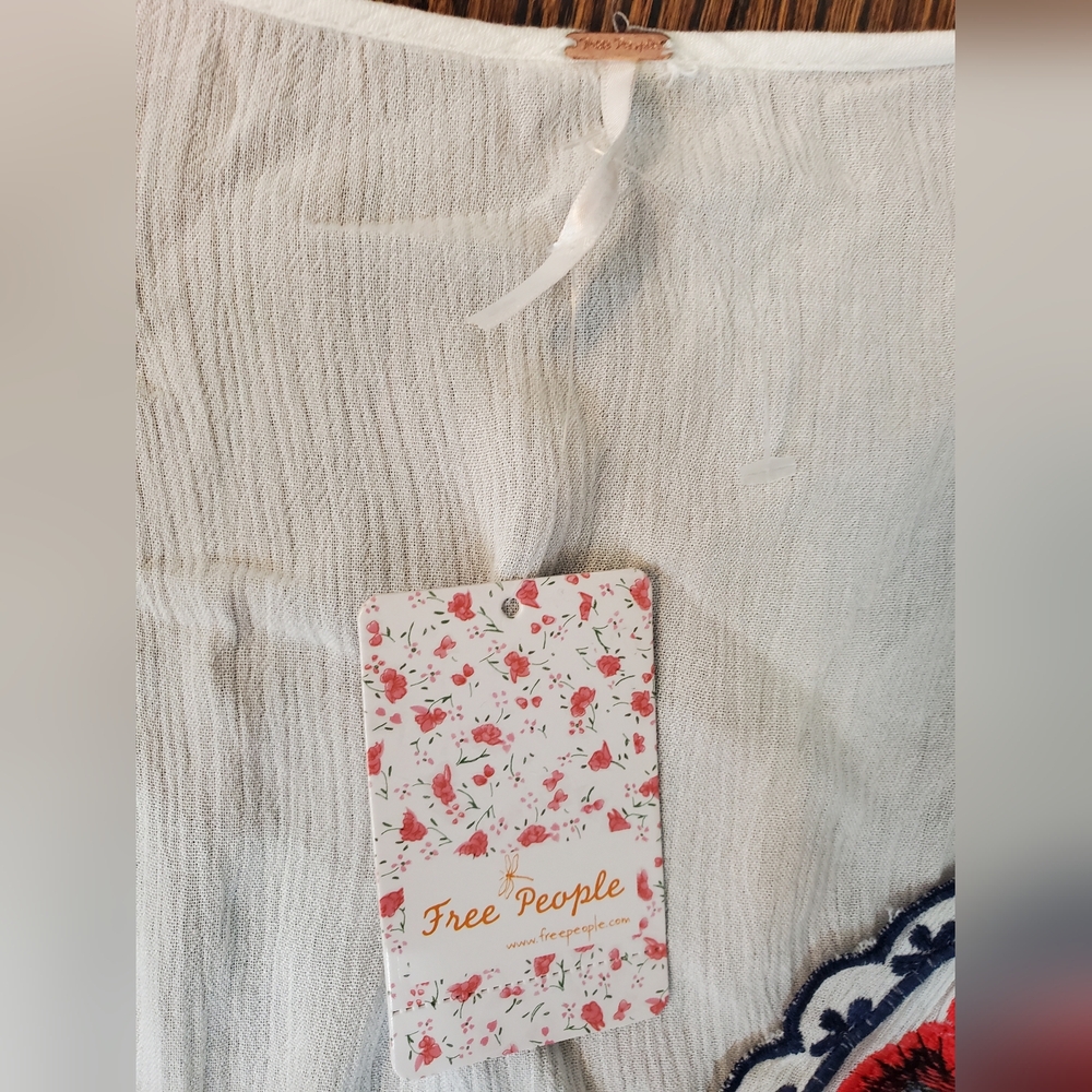 Free People NWT Women's Cora White Floral Embroidered Mini Dress Size S/Petite - Picture 10 of 15